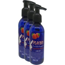 Playboy Pure Edible Massage Oil 120ML Çilek Aromalı Masaj Yağı 3 Adet