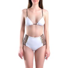 Just Whistle For Me Bikini Takımı Yüksek Bel - Brooklyn Beyaz