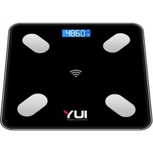 Yui TZC-001 Yağ Ölçer Çok Fonksiyonlu Akıllı Bluetooth Şarjlı Tartı - Siyah