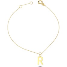 Glorria Altın R Harfi Bileklik