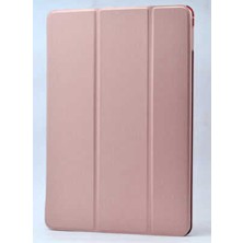 noktaks - Apple iPad 9.7 2017 (5.Nesil) - Tablet Kılıfı Smart Cover Standlı 1-1 Kılıf - Rose Gold