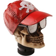 Homyl Evrensel Araba Manuel Vites Kolu Kafa Kafatası Beyzbol Şapkası Shifter Kırmızı (Yurt Dışından)