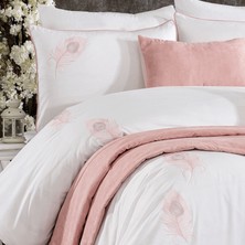 Minelya Home Collection 9 Parça Pamuklu Kadife Runner Örtülü Nakışlı Penna Nevresim Takımı
