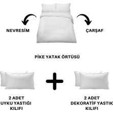 Minelya Home Collection 7 Parça Pike Yatak Örtülü Fil Desenli Pamuk Amazon Fırfırlı Nevresim Takımı