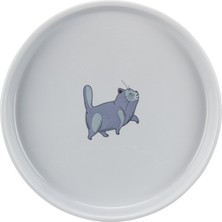 Ferplast Trixie Kedi Seramik Mama Kabı, 0,6lt/ø23 Cm, Gri