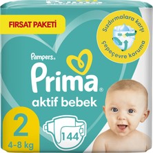 Prima Bebek Bezi Aktif Bebek 2 Numara 144 Adet Aylık Fırsat Paketi