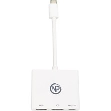 Npo TCA-104 MUF82ZM Apple Macbook Için Type-C To HDMI- USB -Type-C Çoklayıcı