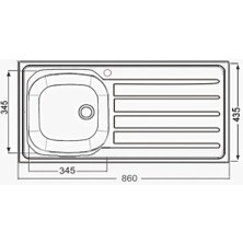 Artenova Tezgaha Sıfır Keten Dokulu K-T 86X43,5 Sol Evye