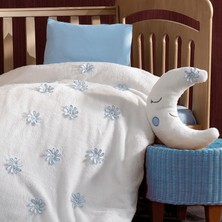 Minelya Home Collection 4 Parça %100 Pamuk 3D Çiçek Desenli ve Ay Yastıklı Bebek Nevresim Takımı
