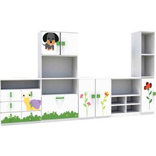 Woody Life Ilkbahar Temalı Çocuk Odası Anaokulu Kreş Dolap Seti