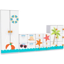 Woody Life Yaz Temalı Çocuk Odası Anaokulu Kreş Dolap Seti