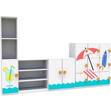 Woody Life Yaz Temalı Çocuk Odası Anaokulu Kreş Dolap Seti