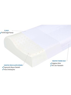 Viscotex  Boyun Destekli Yastık / Orthopedic Pillow 60x40x10/8 cm