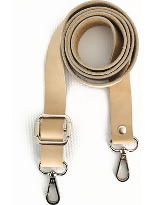 Alfa Tasarım Atölyesi Deri Çanta Sapı Gümüş (120 Cm) - Kemik Rengi