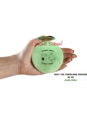 Aktürk Osmanlı Sabunu Yüz Temizleme Süngeri 2'si Bir Arada Aloe Vera