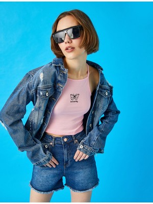 Koton Baskılı Atlet Halter Yaka