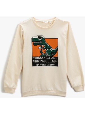 Koton Dinozor Baskılı Sweatshirt Uzun Kollu