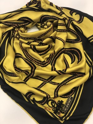 Dole Kadın Sarı-Siyah El Işlemeli Özel Tasarım Fular