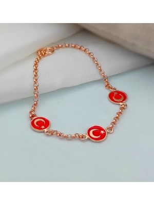 925 Gümüş Bayrak Çocuk 925 Ayar Gümüş Bileklik