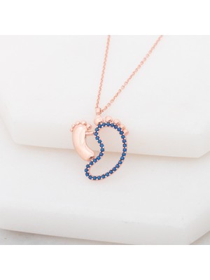 925 Gümüş Ilk Adım Ayak Izi 925 Ayar Gümüş Kolye