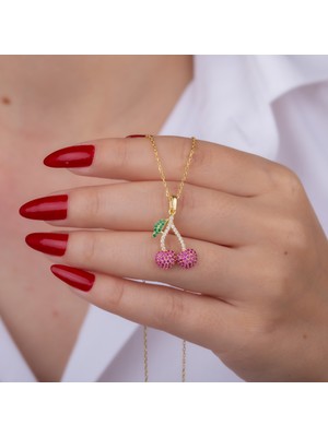 925 Gümüş Kiraz 925 Ayar Gümüş Kolye