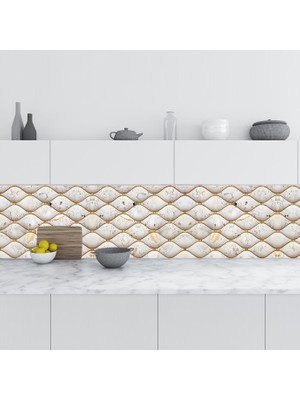 Sticker Art Mutfak Tezgah Arası Folyo Fayans Kaplama Folyosu 3D Soyut Karo 60X200 cm