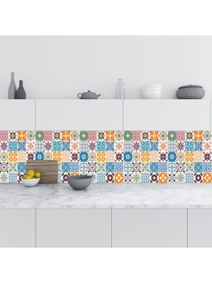 Sticker Art Mutfak Tezgah Arası Folyo Fayans Kaplama Folyosu Fayans Deseni 60X400 cm