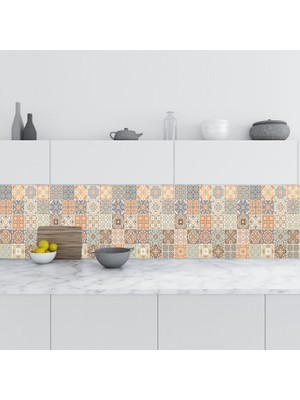 Sticker Art Mutfak Tezgah Arası Folyo Fayans Kaplama Folyosu Fayans Karolar 60X300 cm