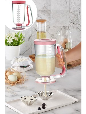 Mim Life  Hamur Porsiyonlayıcı Hamur Dağıtıcı Cupcake Pratik Ölçülü Akıtma Krema Hamur Puding Krep Cupcakes Pankek Browni