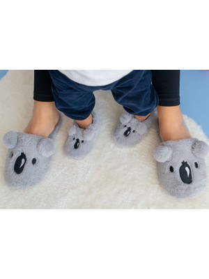 First Step Peluş Koala Anne-Bebek Terlik ve Kaydırmaz Patik Seti