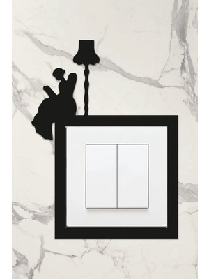 Ahwall Ahşap Priz Çerçevesi Kadın Temalı