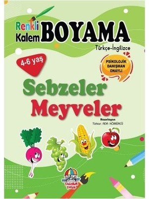 Sebzeler Meyveler - Renkli Kalem Boyama