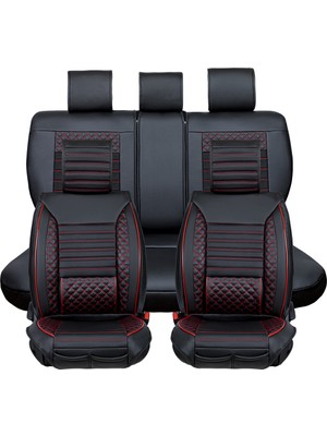 Plus Oto Lüx Deri Hafif Ticari Araçlara Uyumlu Üniversal Oto Koltuk Kılıfı 5'li Takım Set