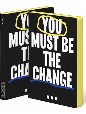 Nuuna Gri Noktalı Deri Defter Be The Change A5 Premium Kağıt 256 Sayfa