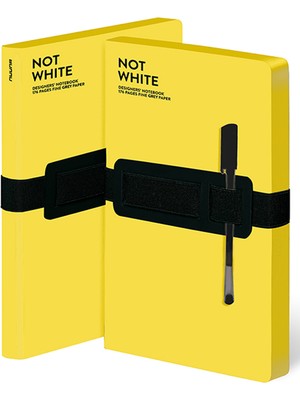 Nuuna Çizgisiz Sarı Deri Deri Defter Not White Yellow A5 Premium Kağıt 176 Sayfa
