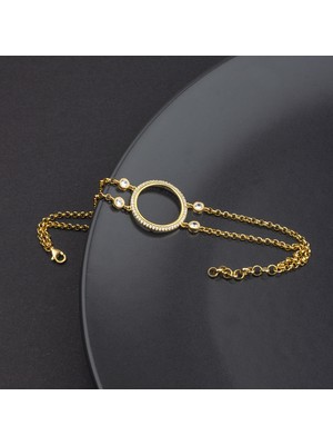 Ravza Gümüş 925 Ayar Gümüş Doc Zincirli Çeyreklik Bileklik