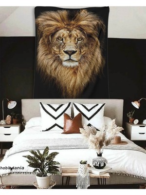 Hobimania Duvar Örtüsü Tapestry Aslan Leon 150X200 cm Duvar Dekorasyon Moda