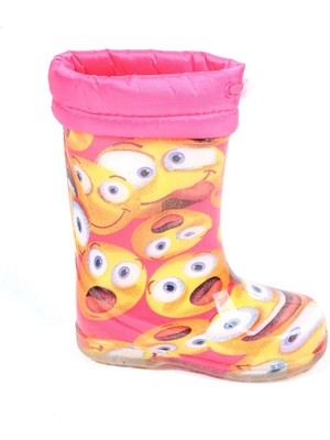 Ayakcenter 21-14 Srb Pembe Emoji Kürklü Kız Çocuk Çizme
