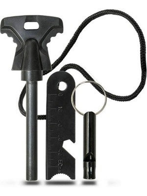 Hayalimkapimda Buffer Acil Durum Magnezyum Çubuk Çakmaktaşı Hayatta Kalma Ateş Başlatıcı Çakmak Kiti Düdük Hediyeli