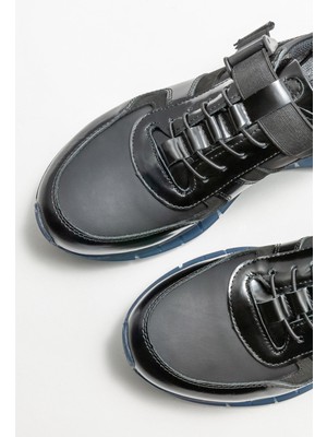 Elle Shoes Siyah Deri Erkek Spor Ayakkabı