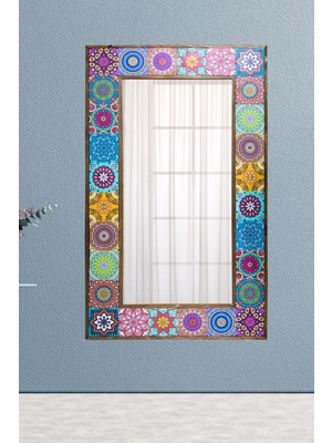 Begoloni Tango 62X102 cm Ahşap Çerçeveli Doğal Limra Taş Kaplı Salon Duvar Konsol Boy Aynası