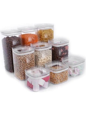 Geseus Vakumlu Hava Almaz Saklama Kabı Erzak Kabı 9 Parça Saklama Seti Sft-9