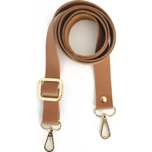Alfa Tasarım Atölyesi Deri Çanta Sapı Altın (120 Cm) - Camel Rengi