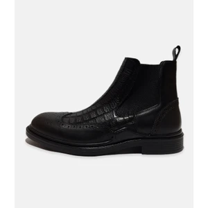 Erkek Siyah  Deri Bot