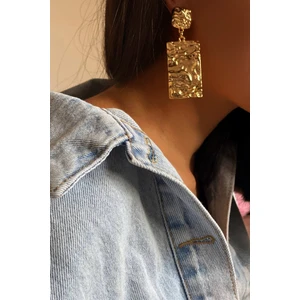 His Takı Gold Sallantı Plaka Küpe