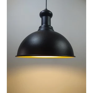 modern,rustik,vintage mutfak,oda,cafe,oteller için siyah 1xe27 metal sarkıt avize çap:40cm