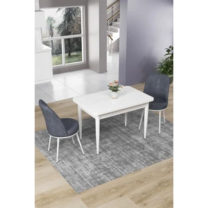 Concept Nil Serisi 70 x 110 cm Sabit Beyaz Mutfak Masa Takımı+2 Adet Sandalye
