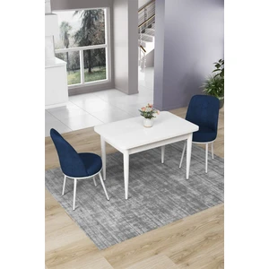 Concept Nil Serisi 70 x 110 cm Sabit Beyaz Mutfak Masa Takımı+2 Adet Sandalye