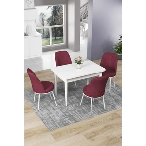 Concept Nil Serisi 70 x 110 cm Sabit Beyaz Mutfak Masa Takımı+4 Adet Sandalye