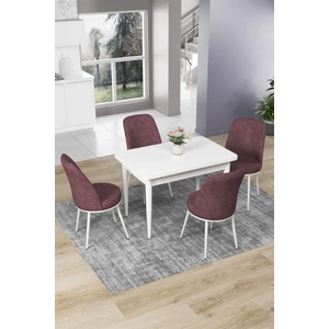 Concept Nil Serisi 70 x 110 cm Sabit Beyaz Mutfak Masa Takımı+4 Adet Sandalye